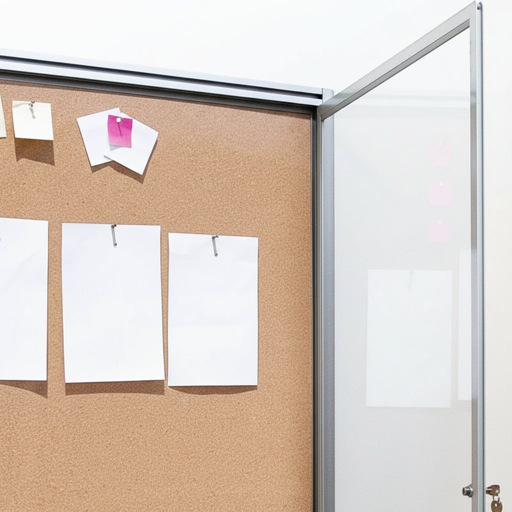 Bacheca autoportante su ruote fondo sughero MD-ALBASU-D2R