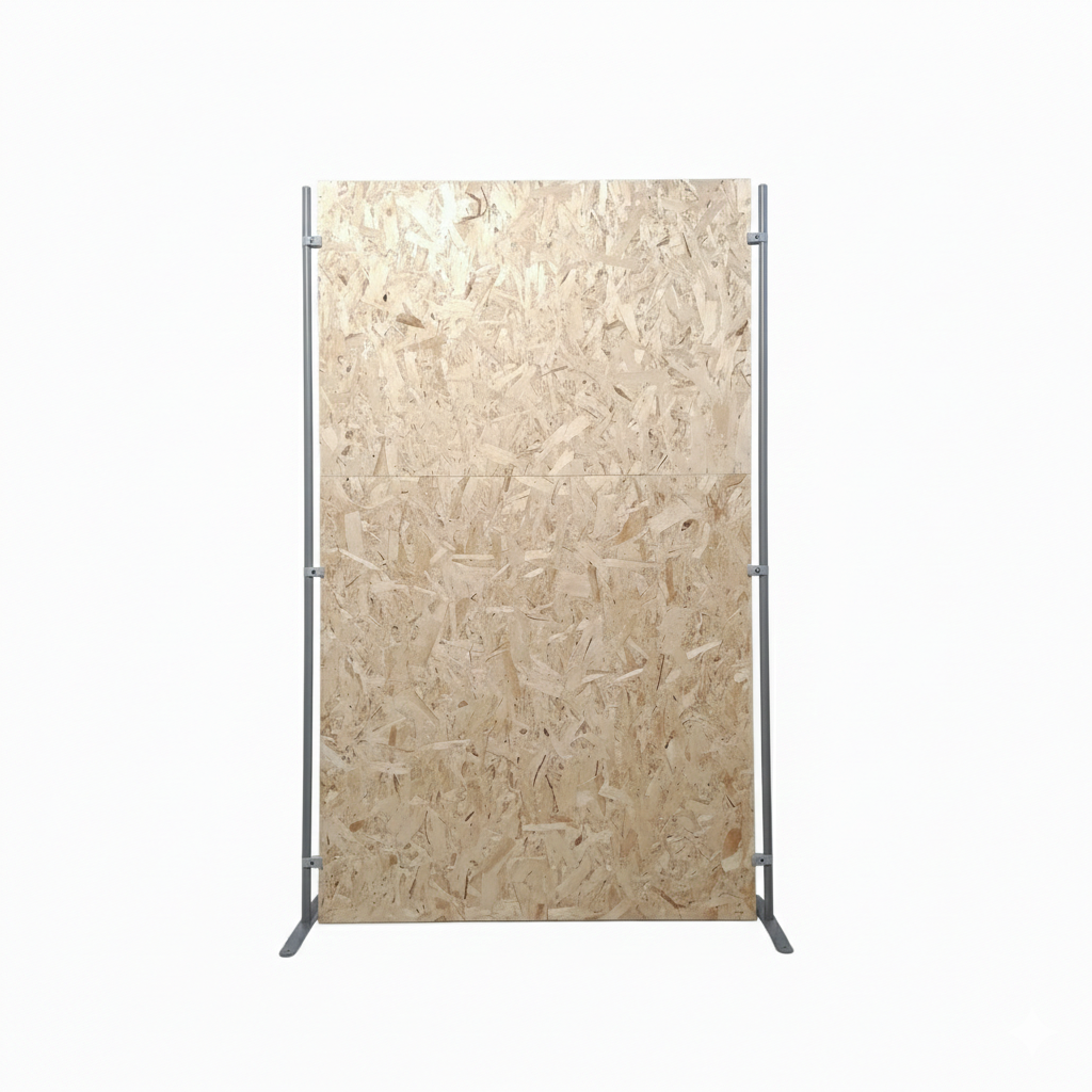 PANNELLO ESPOSITIVO PER MOSTRE IN OSB made in italy